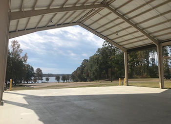Darb event pavilion - view of lake
